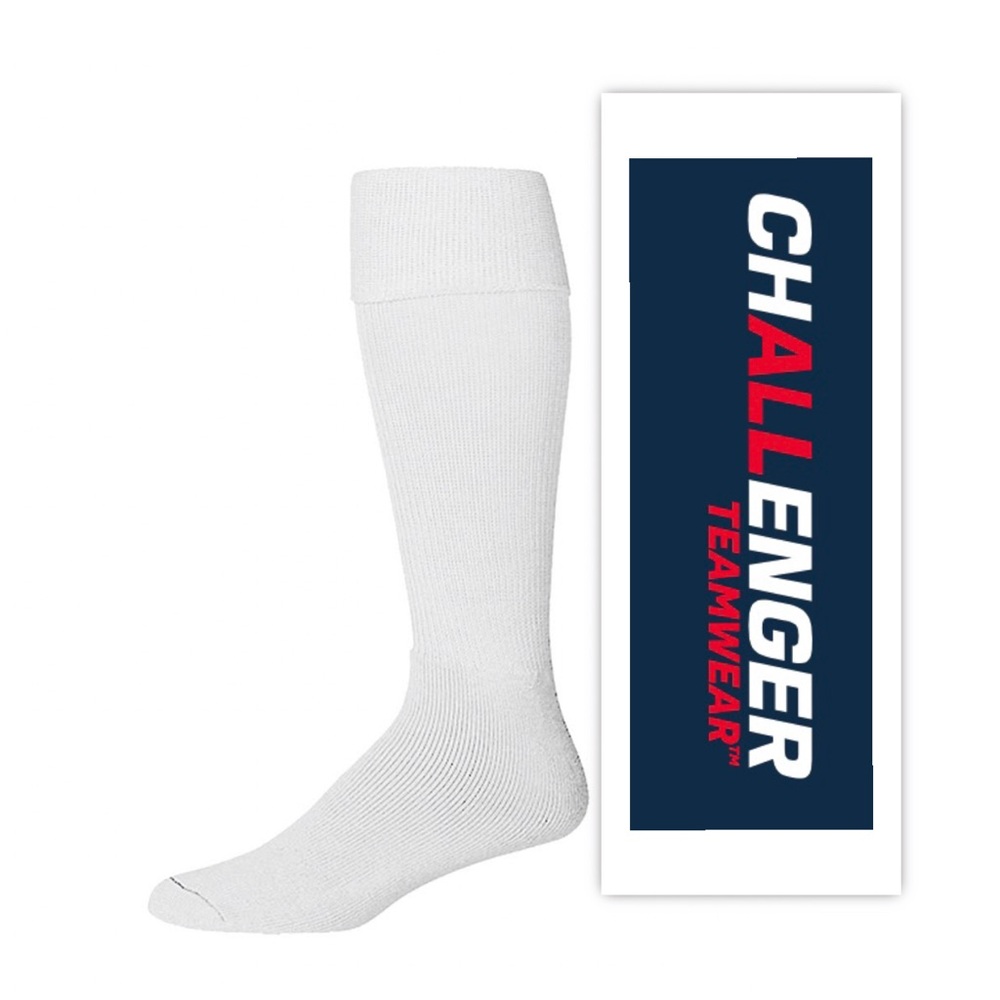 Challenger Teamwear White Premier Long Soccer Socks